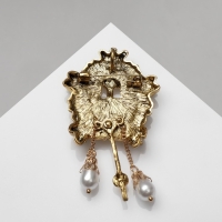 Брошь &laquo;Часы&raquo; старинные, цветная в чернёном золоте