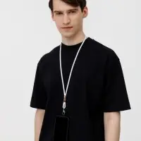 Шнурок для бейджа Tube Metal, белый