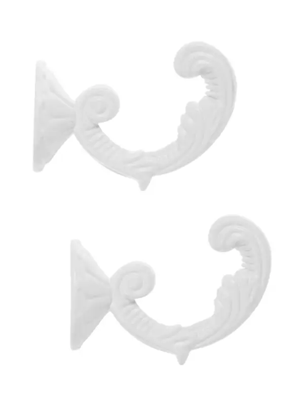 Крючок для штор ТУНДРА KS002, однорожковый, цвет белый, 2 шт