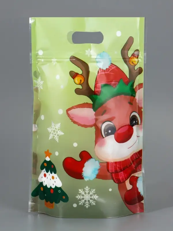 Пакет подарочный, с zip-lock застежкой, "Друзья дедушки Мороза", 15х22см МИКС