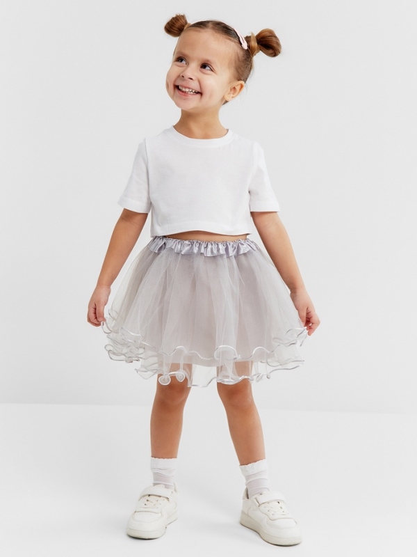 Юбка сетка детская KAFTAN, серый, размер 28