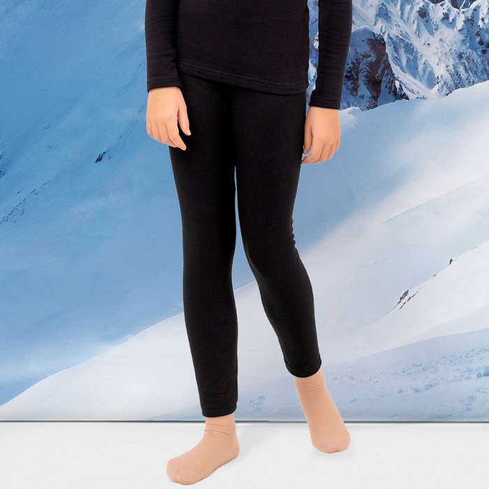 Леггинсы для девочки (Термо), цвет чёрный, рост 134-140 Леггинсы для девочки (Термо), цвет чёрный, рост 134-140