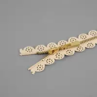 Молния металлическая, №3, неразъёмная, замок автомат, 30 см, бежевая