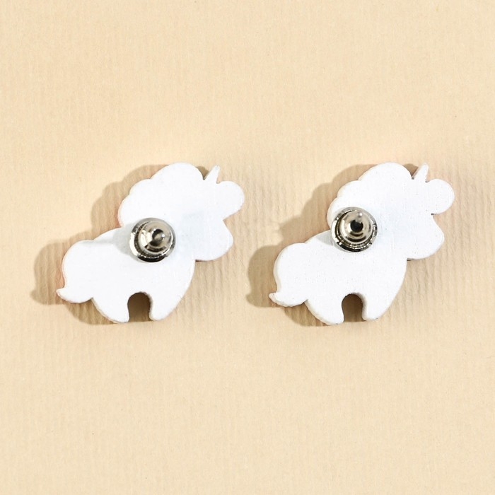 Серьги &laquo;Единорог&raquo; гвоздики, 6х9 см