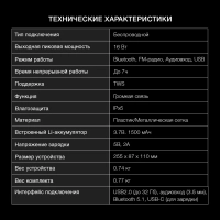 Колонка портативная H-PS1020 16Вт Bluetooth 1500mAh