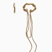 Серьги "Каффы" набор 2 шт., водопад и стразы, цвет золото