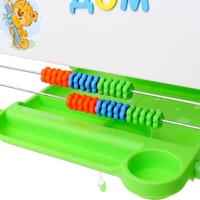 Мольберт детский двусторонний &laquo;Доска знаний&raquo;, регулируется по высоте, + учебные принадлежности, цвет салатовый