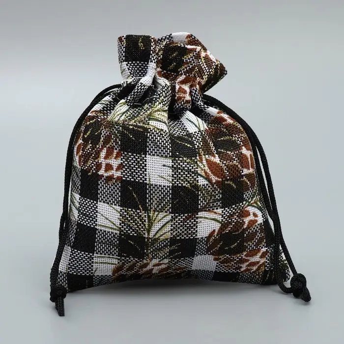 Мешочек подарочный холща &laquo;Шишки&raquo;, 10 х 12 см +/- 1.5 см