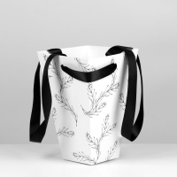 Переноска для цветов на лентах &laquo;Present with best wishes&raquo;, 17 х 25 х 9 см