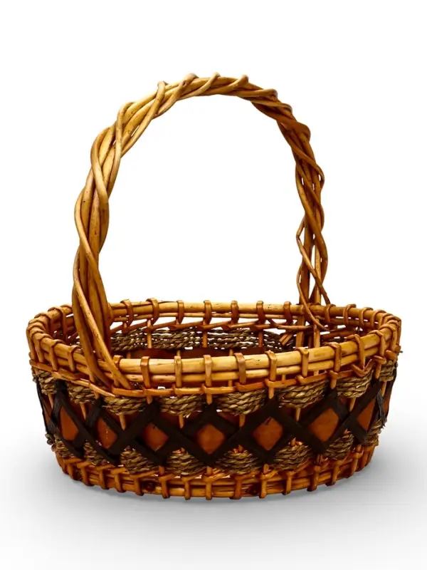 Корзина плетёная для хранения София, ива, круглая, бежевая, набор 3 шт.