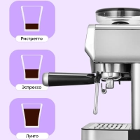 Кофейная станция кофеварка рожковая КТ-7694 (2 в 1)