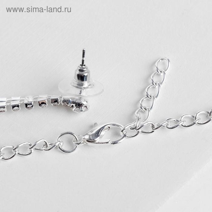 Набор 2 предмета: серьги, колье &laquo;Листопад&raquo; ромб, цвет красно-белый в серебре, 45 см