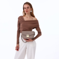 Сумка женская на клапане, TEXTURA, маленький размер, цвет бежевый Сумка женская на клапане, TEXTURA, маленький размер, цвет бежевый