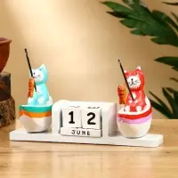 Календарь настольный &laquo;Котики рыбаки&raquo;, 19&times;10&times;10 см, дерево
