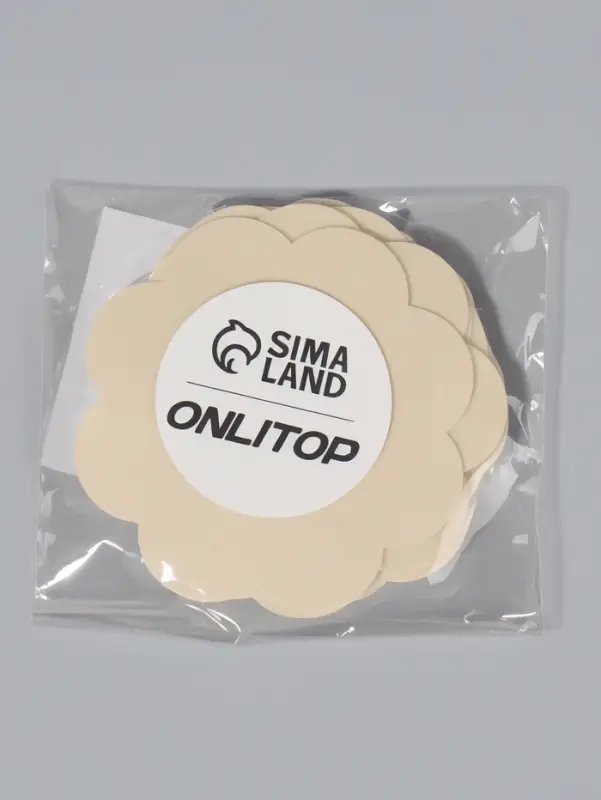 Стикини на грудь &laquo;Цветок&raquo;, набор - 5 пар, на клеевой основе, 6&times;6 см, бежевая