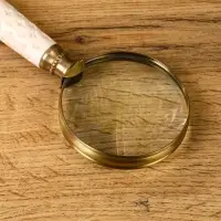 Лупа "Пралине" латунь, смола, манговое дерево 7,5х7,5х23 см