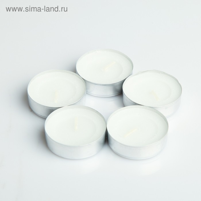 Набор чайных свечей, 3,8х1 см, 2 ч, 9 г, 100 штук, белый