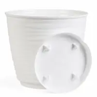 Горшок для цветов "Saffron" D-17,7 см, 2,6 л с поддоном, белый