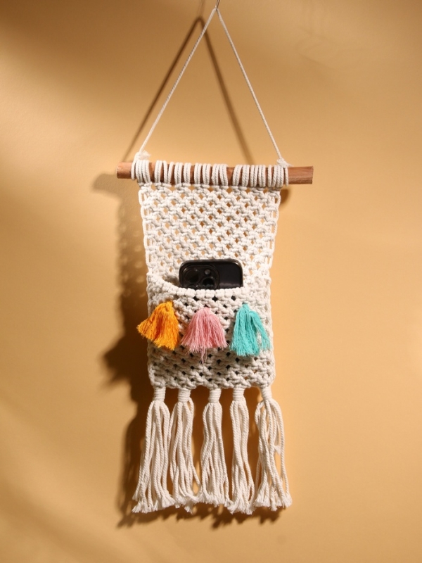 Кармашек текстильный, подвесной 22х50 см, белый