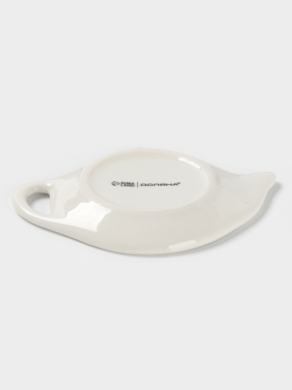 Подставка под чайный пакетик Доляна &laquo;Зайка&raquo;, керамика, 12&times;9&times;1.5 см, белая