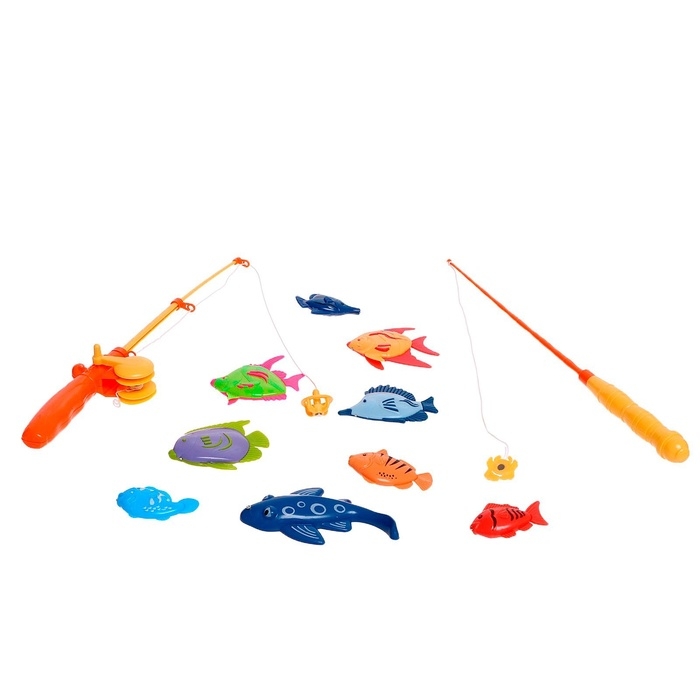 Рыбалка &laquo;Весёлая рыбалка&raquo;, 12 рыбок, удочка, сачок