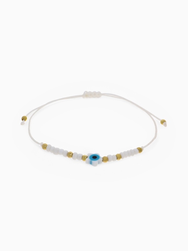 Браслет-оберег «Глазик» на нити, звезда, цвет белый в золоте Браслет-оберег «Глазик» на нити, звезда, цвет белый в золоте