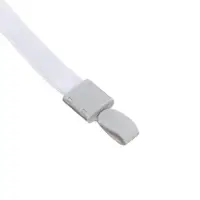 Лента для бейджа, ширина-10 мм, длина-80 см, с пластиковым держателем, белая