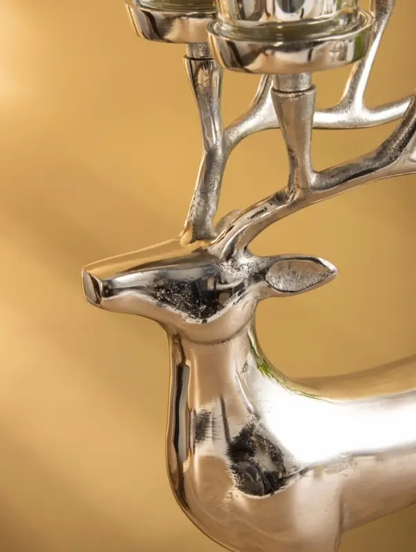 Подсвечник на 4 свечи "Олень" 17х26,5х38 см, алюминий