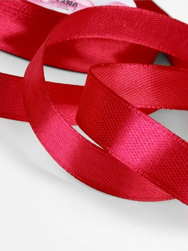 Лента атласная, 12 мм, 23&plusmn;1 м, красная №33