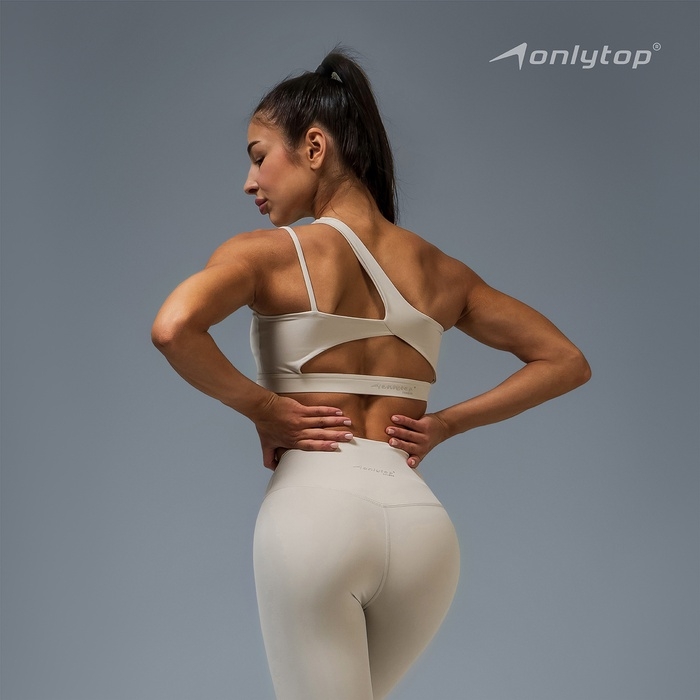 Топ спортивный Asymmetry, р-р L, цвет бежевый Топ спортивный Asymmetry, р-р L, цвет бежевый