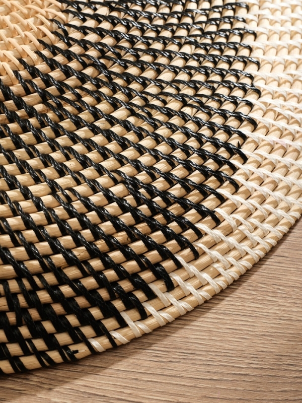Тарелка декоративная плетеная ротанг "Узор 2", 50х50х5 см