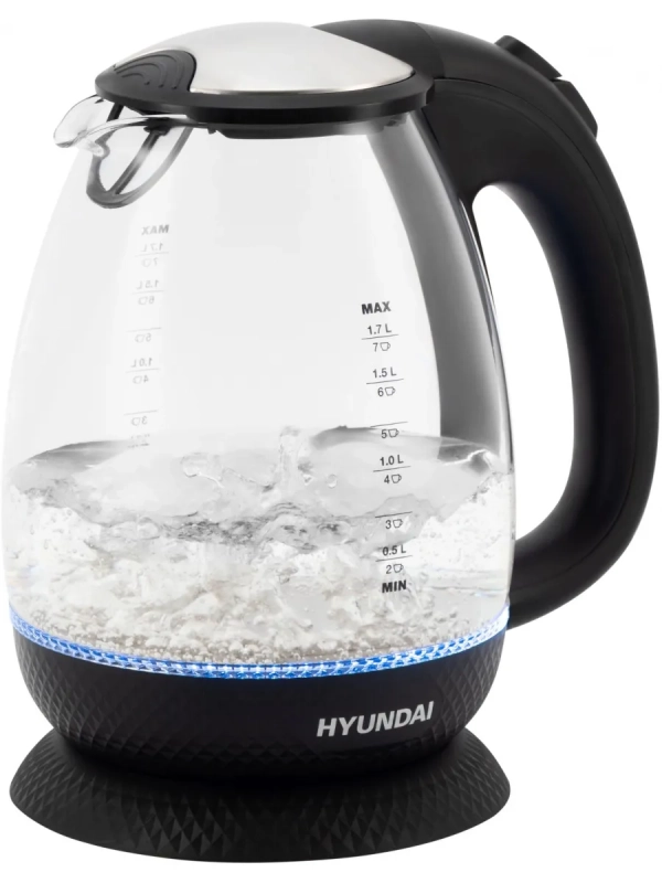 Чайник HYK-G3804 1.7л. 2200Вт черный (стекло)