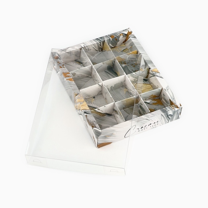 Коробка под 12 конфет с ячейками «Счастье ждёт тебя», 14.5 х 18.5 х 3 см Коробка под 12 конфет с ячейками «Счастье ждёт тебя», 14.5 х 18.5 х 3 см