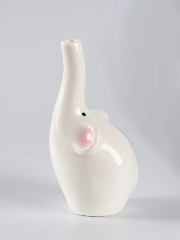 Ваза настольная керамика "Слоник" 15,5х7 см, белый