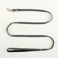 Комплект амуниции "Горошек", ширина 1 см, шлейка 27-42 см, поводок 120 см, чёрный