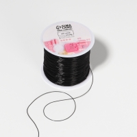 Нить для плетения 100&plusmn;1м d0,4мм эластичная силикон чёрный АУ
