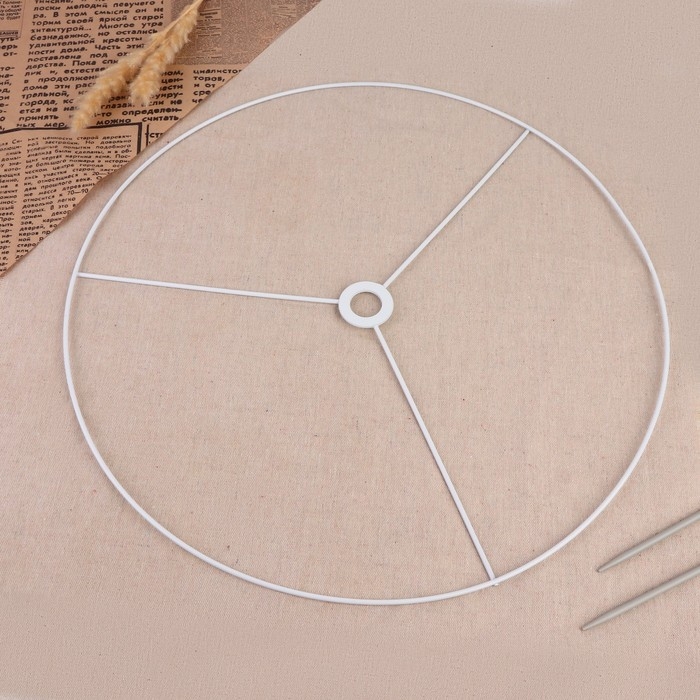 Основа для плетения торшера &laquo;Круг&raquo;, металлическая, d = 40/40,5 см, цвет серебряный