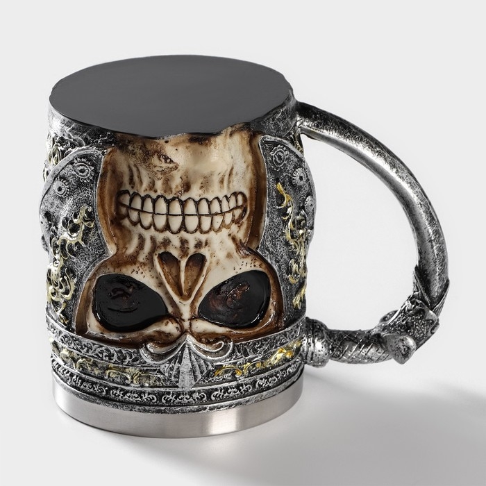 Кружка из нержавеющей стали &laquo;Череп. Хэллоуин&raquo;, 400 мл, цвет серебряный