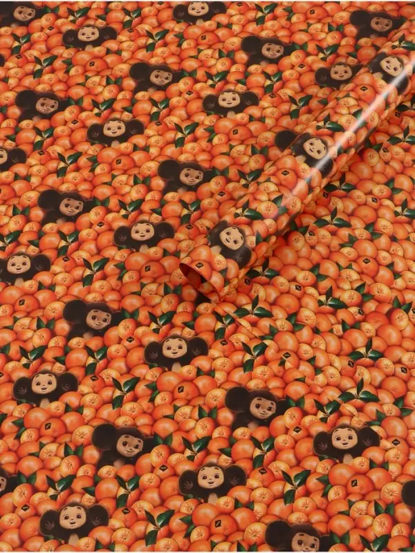 Бумага упаковочная глянцевая двусторонняя &laquo;Чебурашка&raquo;, 70 х 100 см