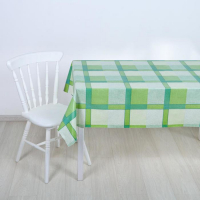 Клеёнка столовая на нетканой основе &laquo;Клетка зелёная&raquo;, ширина 125 см, рулон 25 м