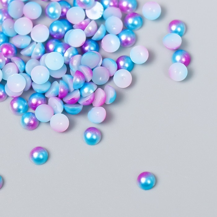 Декор "Градиент фиолетово-синий" d=4 мм 10г 200 шт 5х2,5 см МИКС