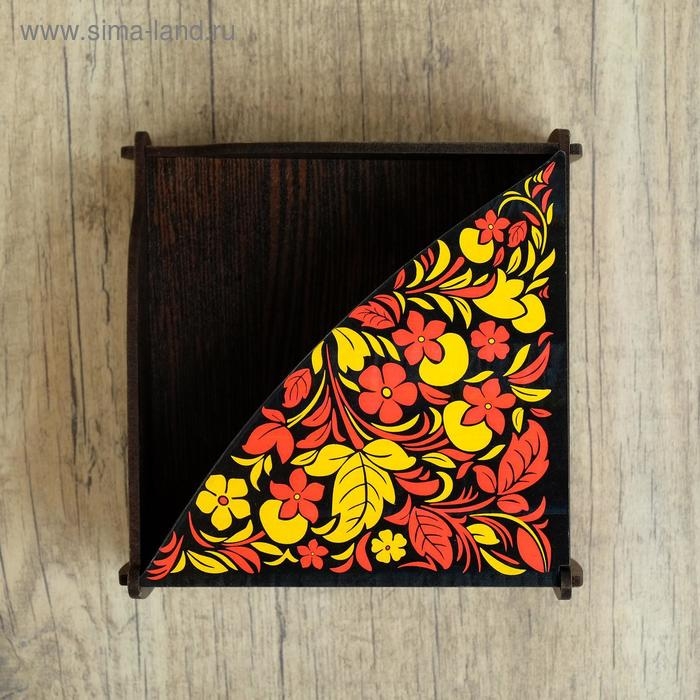 Салфетница деревянная Салфетница деревянная "Хохлома чёрная", цветная