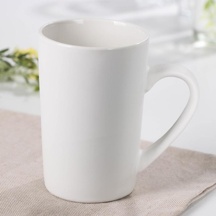 Кружка фарфоровая Доляна &laquo;Баночка любви&raquo;, 380 мл, цвет белый