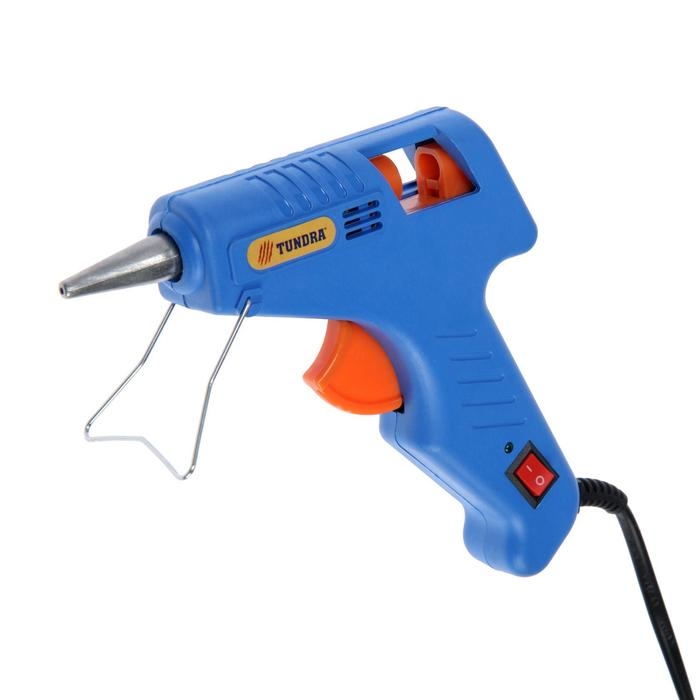 Клеевой пистолет ТУНДРА, 20 Вт, 220 В, выключатель, индикатор, длинное сопло, 7 мм Клеевой пистолет ТУНДРА, 20 Вт, 220 В, выключатель, индикатор, длинное сопло, 7 мм