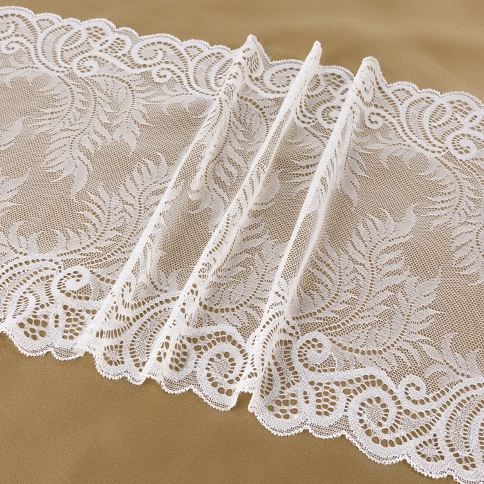 Кружевная эластичная ткань, 225 мм × 2,7 ± 0,5 м, цвет белый Кружевная эластичная ткань, 225 мм × 2,7 ± 0,5 м, цвет белый