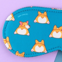 Маска для сна &laquo;Корги&raquo;, 19.3 х 9.5 см, цвет голубой