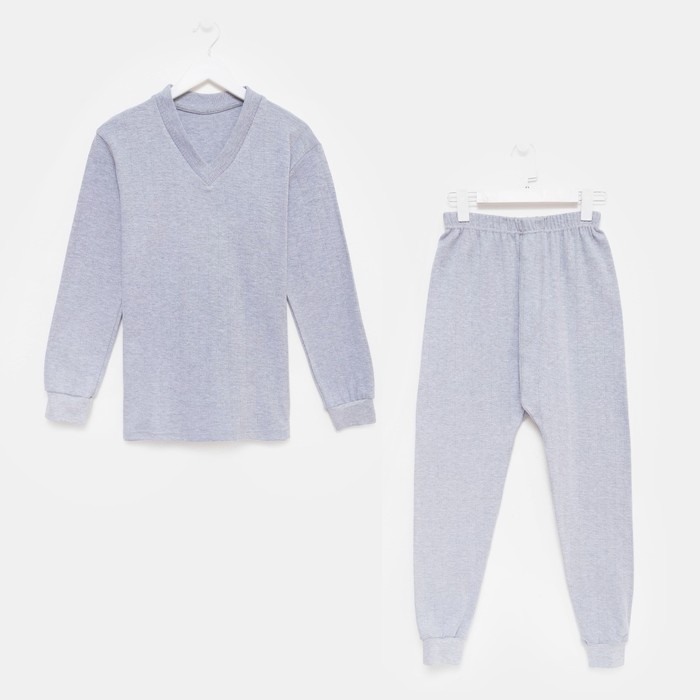 Комплект термо мужской (фуфайка, кальсоны) цвет серый меланж, р-р 50-52