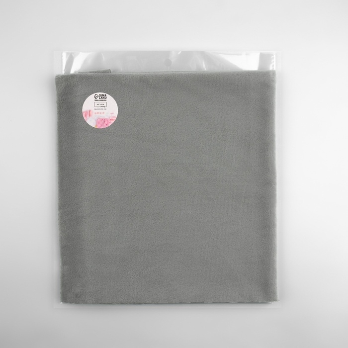 Лоскут плюш, 50 &times; 50 см, 220 г/м, цвет №106 серый