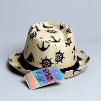 Панама детская соломенная для мальчика &laquo;Морская&raquo;,р-р 52-54