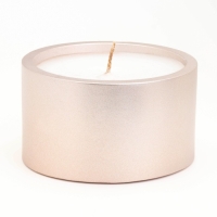 Свеча &laquo;Цилиндр&raquo; в подсвечнике из гипса, 11,5х11,5х6,5 см, шампань